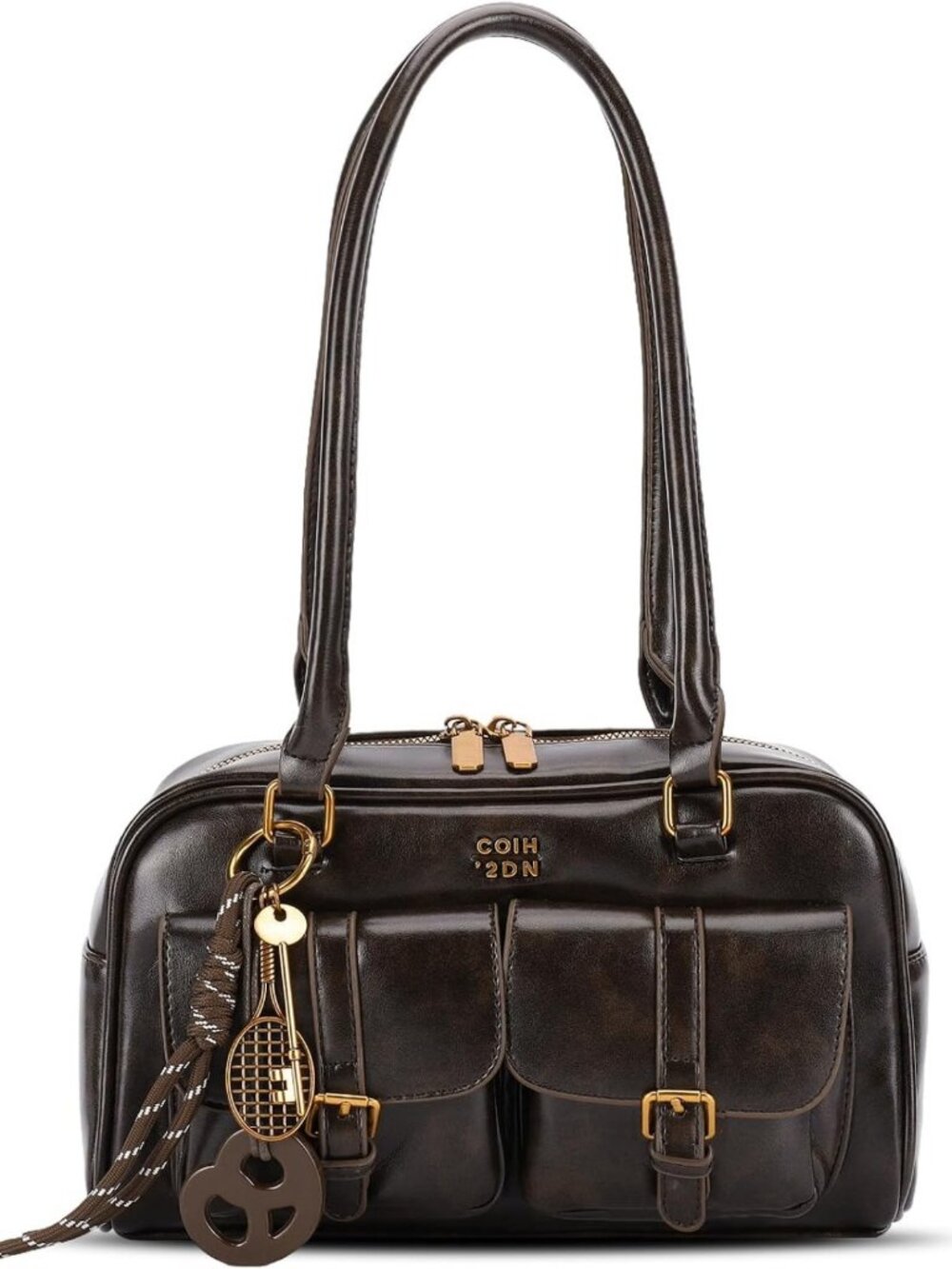 Retro Y2K Top Handle Shoulder Bag | Soft Trendy Handbag with Multiple Pockets